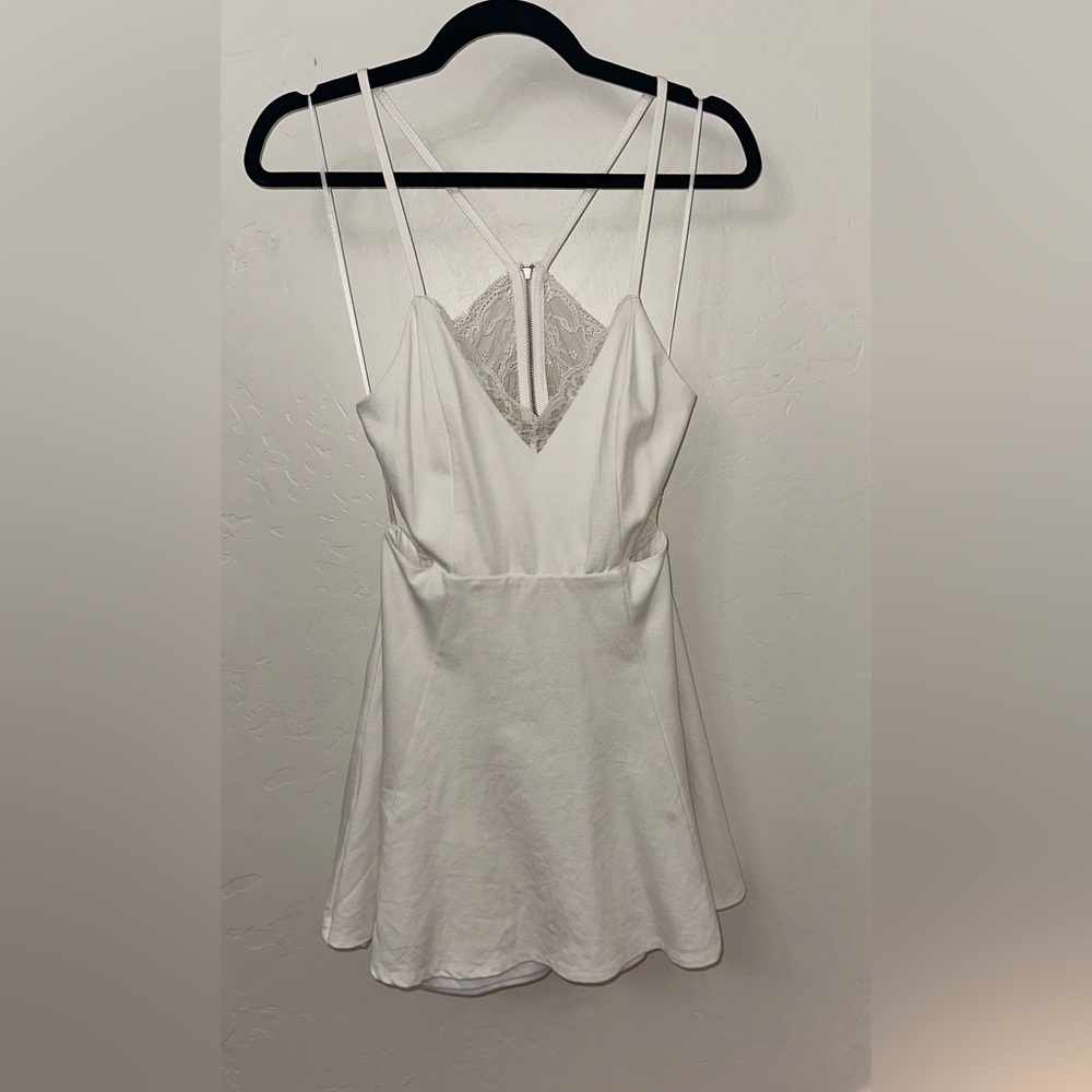 Lulu’s Ivory Lace Skater Dress